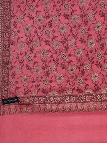 Image of Pashmoda Women Kaani Stole with Silky Zari Weave, Shawl, Wrap (Size 72X208 CM)