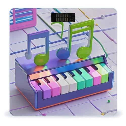 Báscula digital corporal con diseño colorido teclado piano