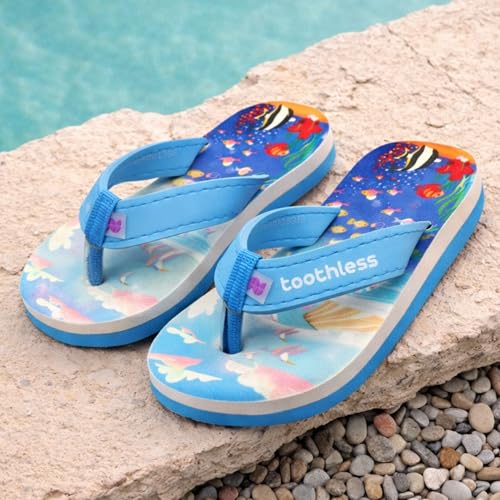 Image of toothless Kids Printed Flip Flop | Soft EVA Sole | Anti-Slip | Comfortable Wear | Lightweight | Durable | Summer Footwear for Boys & Girls | Casual Slippers