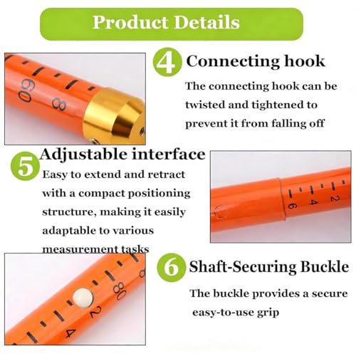 Perche télescopique isolée orange de 15m pour mesure de hauteur