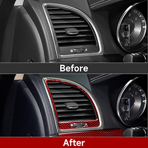 Image of Car Air A /C Outlet Vent Decals for 2015-2023 Chrysler 300 / 300C / 300S / Limited /Touring Accessories Carbon Fiber Interior Stickers
