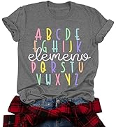 Back to School Teacher Shirt Women Teaching Tshirt Alphabet Graphic Tee Tops Kindergarten Teacher...