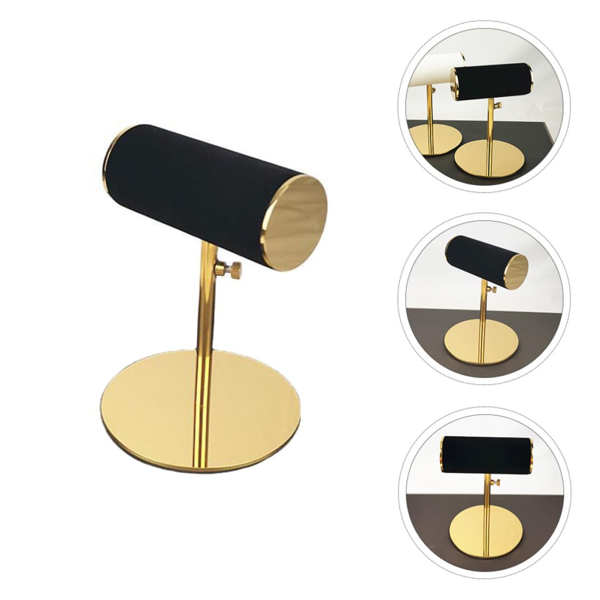 Schwarzer Uhrenständer aus Edelstahl und Flanell zum Präsentieren | Armband Präsentationsständer, Praktische Aufbewahrung für Dressing Table und Store, Elegant, Leicht