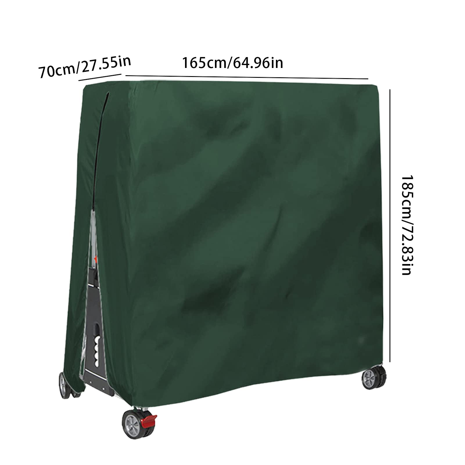 Copertura per tavolo da ping pong, con cerniera e coulisse, in tessuto Oxford 420D, impermeabile, per interni ed esterni (185 x 165 x 70 cm) (verde)