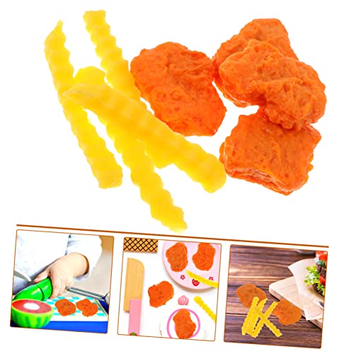 LALADEFIEE Simuliertes Hühnchen Und Pommes Frites Modell Lebensnahes Kunststoff Brathähnchen Verschleißfestes Hühnchenrequisit Dekoration Für Restaurant Und Küchenausstellungen