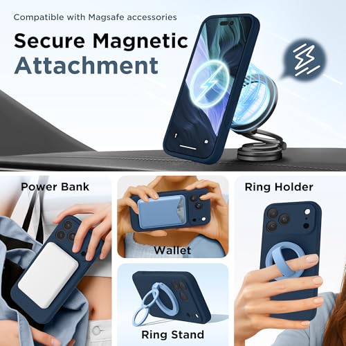 Image of GolbinBox Magnetic for iPhone 17 Pro Max Case, Silicone Cover, Ocean Blue