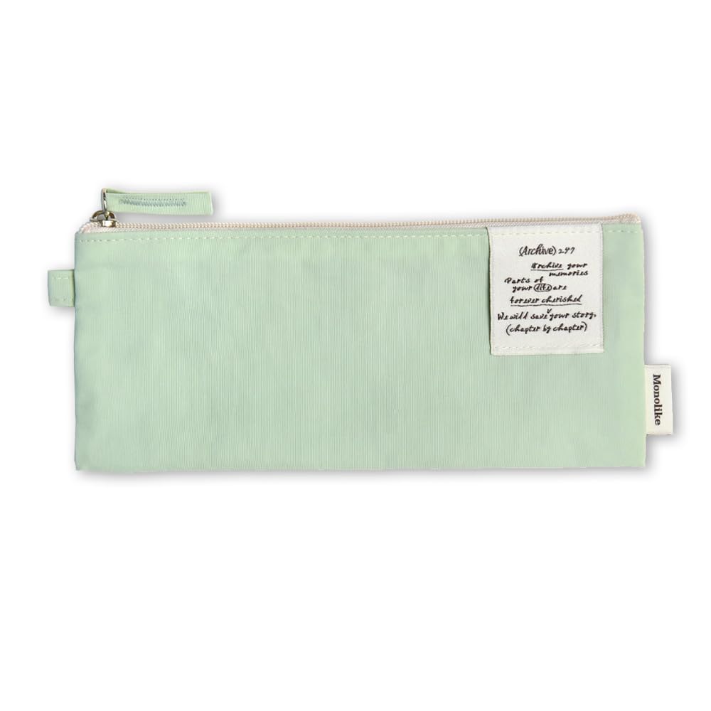 Monolike Archive 247 Flat Pencil Case, Mint - Pencil Pouch, Portable Pencil Bag, Office Pouch case, Pen case