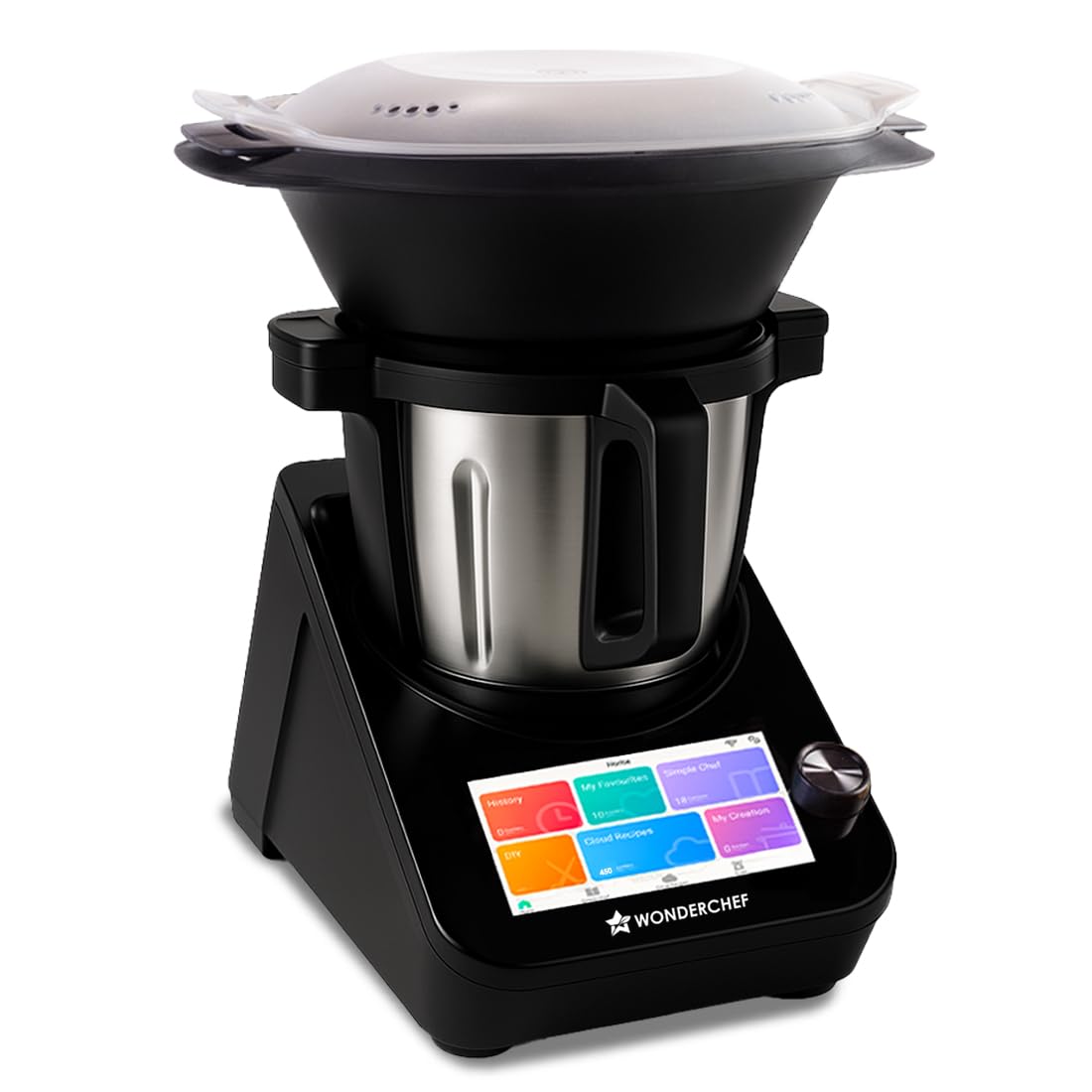 WonderchefChef Magic | All-in-One Kitchen Robot for Indian & International Cuisine | Automatic Chopping, Sautéing, Stirring, Kneading... | Mobile App | Recipes by Chef Sanjeev Kapoor | 2 Yr Warranty