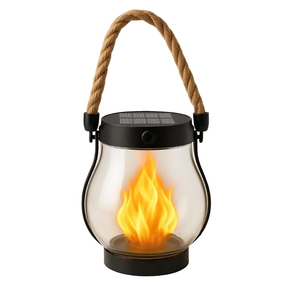 CTRLZS Solar Lantern(1 Pcs), 1 Pack Solar Lantern Outdoor Lights, Waterproof Dancing Flame Solar Lanterns Outdoor Light