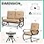 Incbruce 4Pcs Outdoor Metal Furniture Patio Conversation Sets (Glider, Bistro Table, 2 Spring Lounge Chairs) - Wrought Iron Outdoor Glider Chairs Sets (Brown)