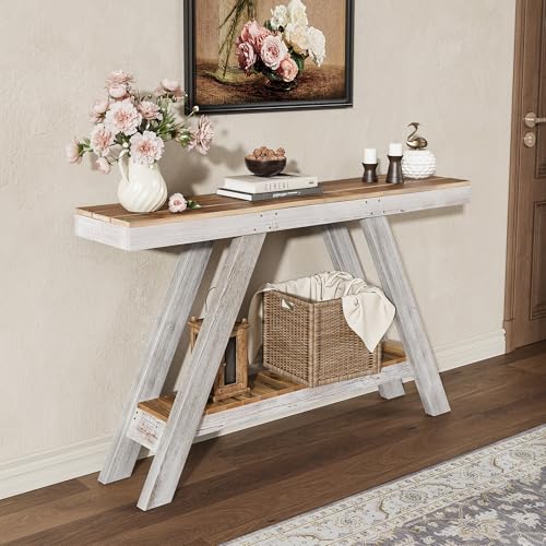 SMARTSTANDARD 46-Inch Solid Wood Console Table with 2 Tiers