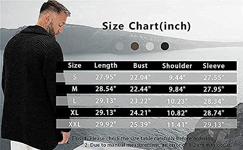 Aoysky Mens Shawl Collar Cardigan Sweater Casual Long Sleeve Cotton Open Front Knit Sweater With Pockets White #TOP5