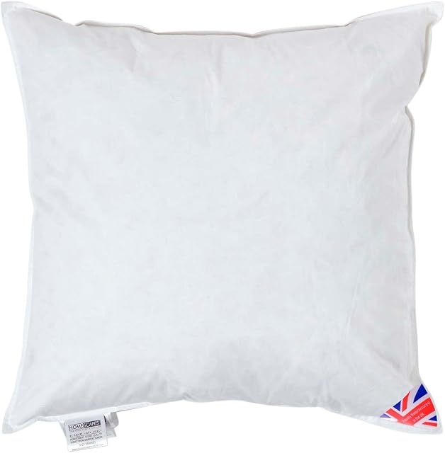 HOMESCAPES Duck Feather Cushion Pad 55 x 55 cm (22 x 22) Inner Insert Filler with 100% Cotton Down Proof Cover Hypoallergenic RDS Certified Machine Washable