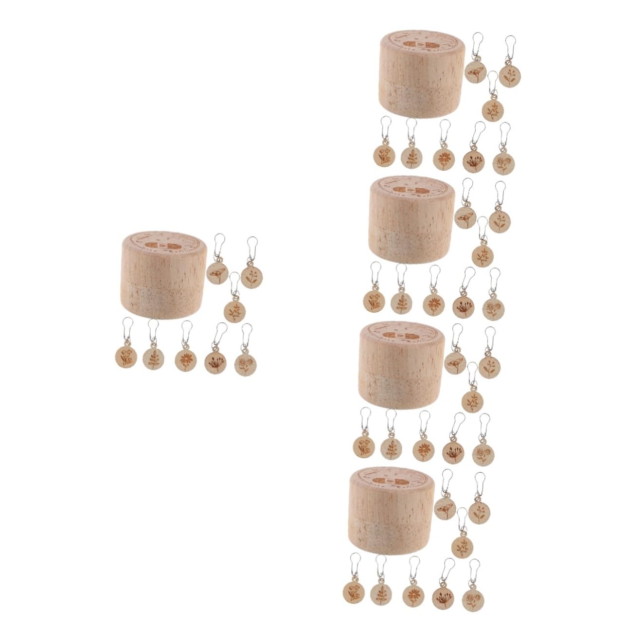 SEWACC 5 Juegos Hebilla Marcadora Tejida Anillos De Marcadores De Tejer Marcador De Punto De Ganchillo Anillos Marcadores De Punto Marcador De Punto De Tejer Anillos De Puntada Madera