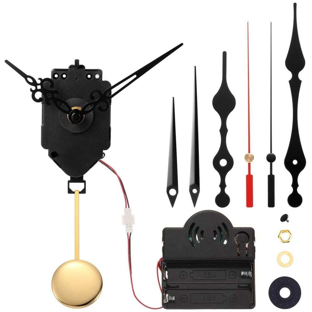 CTRLZS Quartz Pendulum Trigger Clock Movement Chime Melody Mechanism Clock Kit with 3 Pairs of Hands