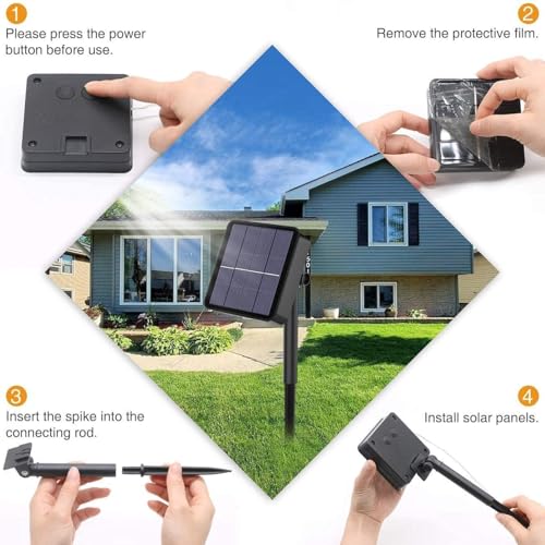 Image of DARKIS Solar Fairy String Light Outdoor 39 Ft 100 LED | Copper Wire Solar Lights with Inbuilt Rechargeable Battery IP65 Waterproof 8 Modes for Garden Yard Diwali Home Decor (Multicolor)