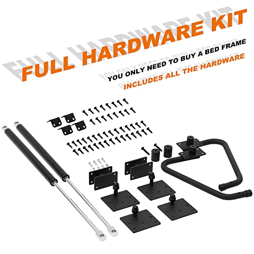 Murphy Bed Kit, Queen Size, Hardware Murphy Bed With Two-Stage Deluxe Gas Spring Wood Frame Folding Cabinet Wall Bed, Heavy Duty Diy Murphy Bed Kit, Effortless To Pull Down & Fold Back. #TOP6