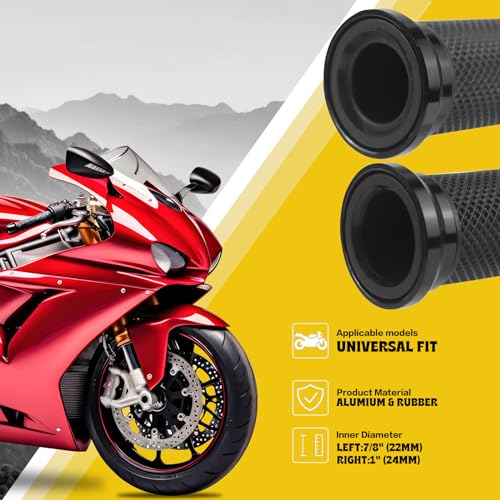 Motorrad Lenkergriffe Sanou 2 Stück 22mm und 24mm aus Aluminium