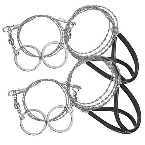 VICASKY 4pcs Portable Wire Saw Survival Chainsaw Steel Material Pocket Saws Outdoor Cutting Cable