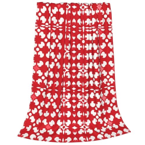Couverture en flanelle douce rouge et blanc de haute qualité - 3
