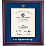 OCM DiplomaDisplay Traditional Frame for West Virginia University WVU Mountaineers | 11' x 14'...
