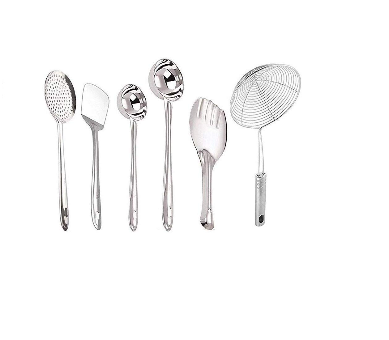 Eagean Stainless Steel Cooking and Serving Spoon Spatula, Set of 6 Kitchen Tool Set (Silver, Cooking Spoon) (B0CNRV3NM1) Amazon Price History, Amazon Price Tracker