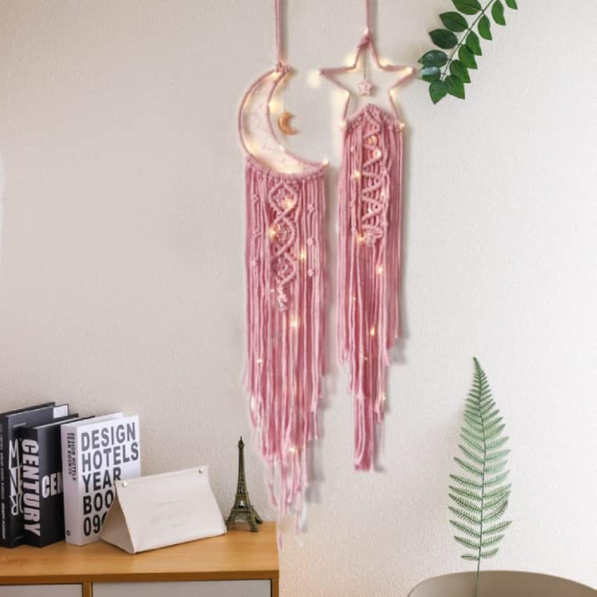 Star Moon Dream Catcher, Pink Room Decor
