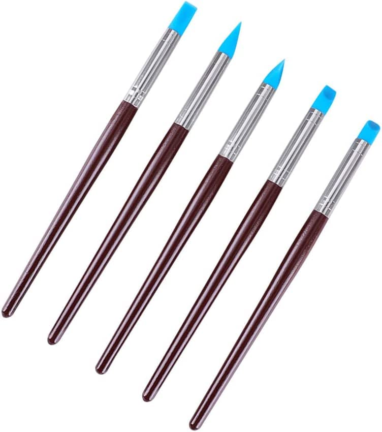 5Pcs Polymer Clay Tools Carving Craft Brush Pottery Tools Clay Sculpture Nail Art Tools Pottery Ceramics Tool Color Shapers-image-46
