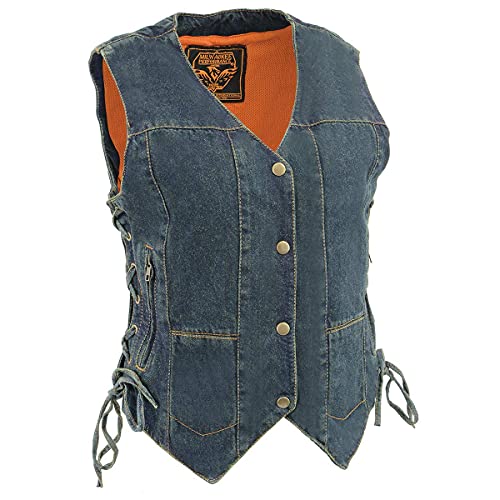 Image of Milwaukee Leather Women's Premium Denim Motorcycle Rider Vest | MDL