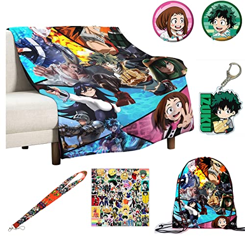 Anime My Hero Cartoon Throw Academia Blanket Flannel Soft Cozy Warm Lightweight Blankets For Travelling Camping Living Room Sofa Bedroom Decor Gifts (My Hero Academia Blanket, 60In*80In) #TOP5