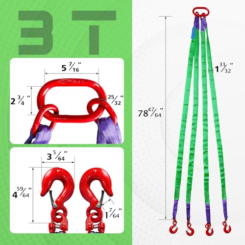 Sangle de levage en alliage d'acier G80 robuste à quatre pieds - 5