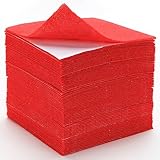 Bundooraking-60pcs Soft Felt Sheets,Felt Fabric Sheets for Crafts,Self-Adhesive Felt Sheets.4"x4"(10 * 10cm/Red),Thicker Than 1mm Nonwoven Squares,Patchwork Sewing DIY Craft,Craft Felt Sheets.