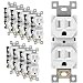ENERLITES Duplex Receptacle Outlet, Tamper-Resistant, Residential Grade, 3-Wire, Self-Grounding, 2-Pole,15A 125V, UL Listed, 61580-TR-W-10PCS, White (10 Pack)