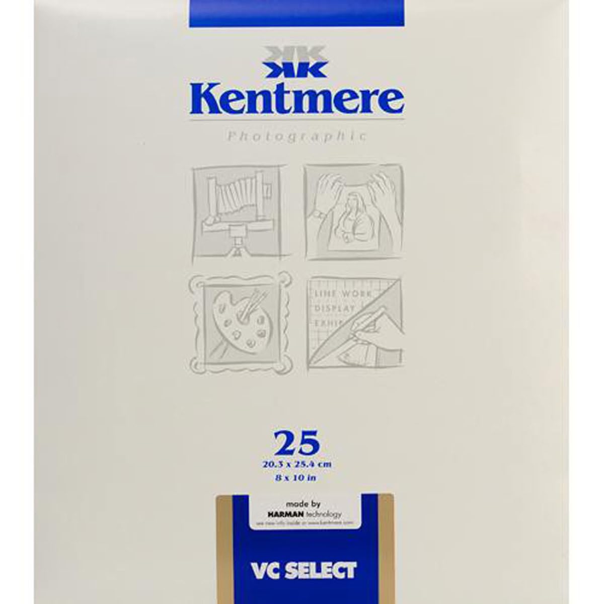 Kentmere VC Select, Variable Contrast Medium Weight RC Fine Lustre Paper, 8" x 10", 25 Sheets