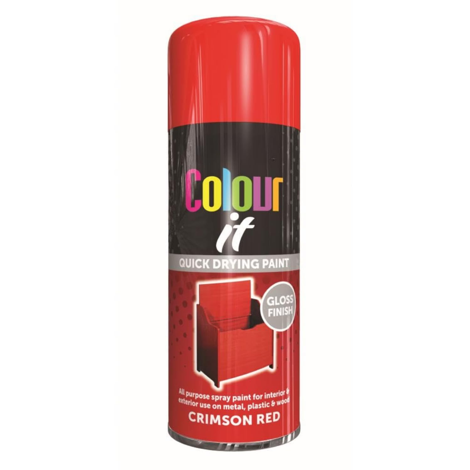 Inspired Essentials Crimson Red All Purpose Aerosol Spray Paint 400Ml Quick Drying Spray, Fast Dry And Excellent Coverage For Metal, Wood, Plastic And More (2, )