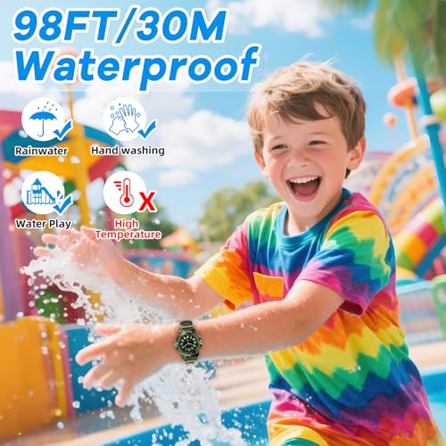 Image of CKV Kids Watch for Boys Girls Ages 5-12, Waterproof Time Teacher Easy to Read Analog Sport Outdoor Children Watches with Soft Band for Kids