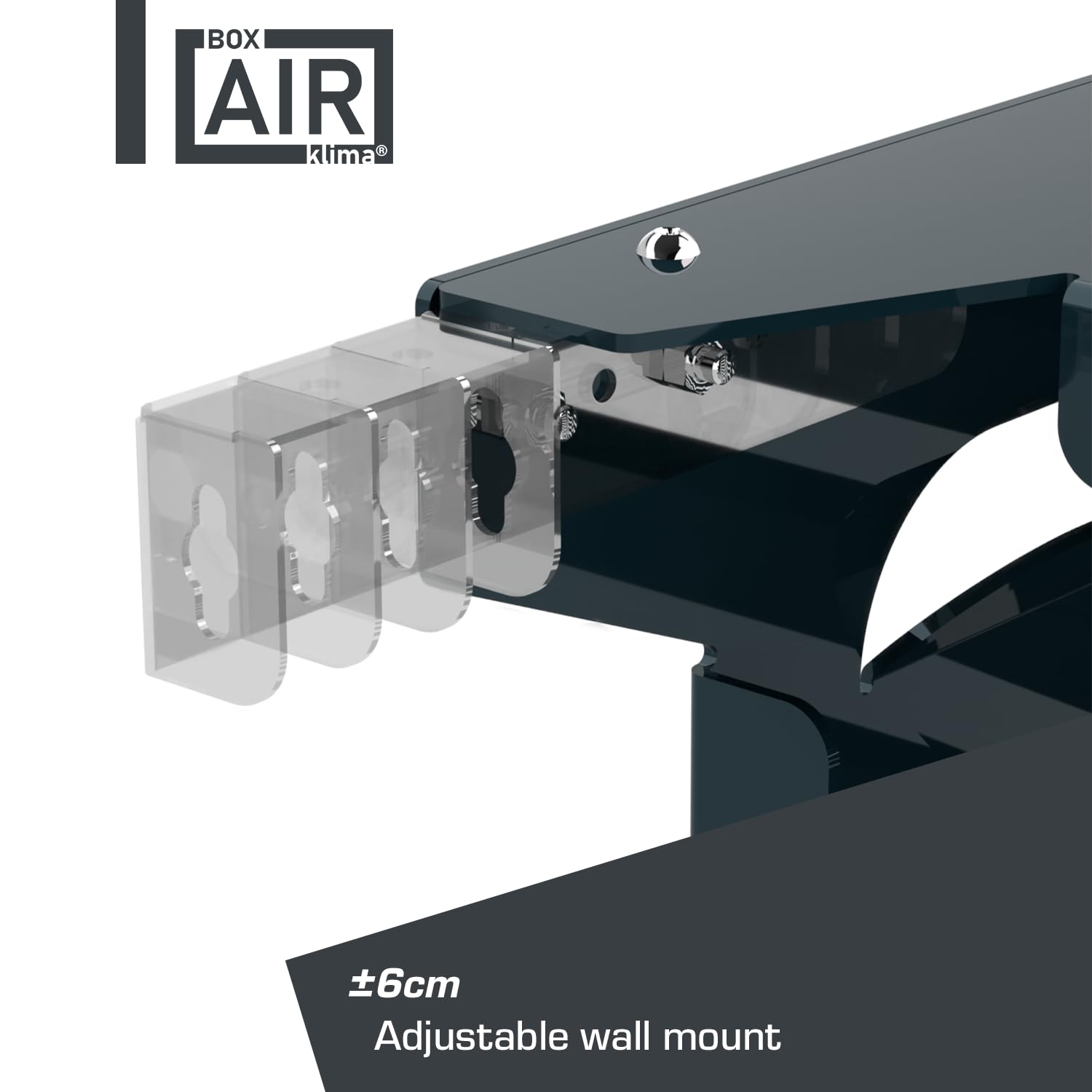 Box Air Klima Cover Clima Curve S Antracita – Cubierta Premium para Aire Acondicionado Exterior en Aluminio Composite, Soportes INOX Ajustables, Instalación en Pared, Protección Unidad Exterior