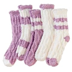 5 Pairs White Purple