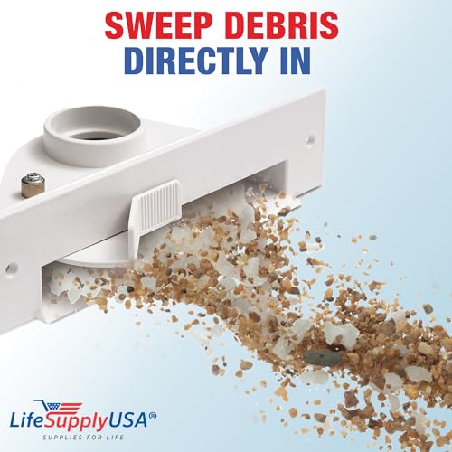 LifeSupplyUSA Central Vacuum Automatic Dustpan in White Sweep Inlet Vacpan Vac Dust Pan
