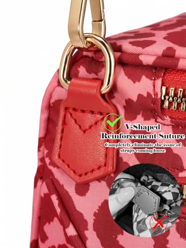 Image of Pure Colour Crossbody Bag Bum Bag for Women,Spacious Purse Fanny Packs Belt Bag,Oversized Bum Bag (Red Leopard Bum Bag)