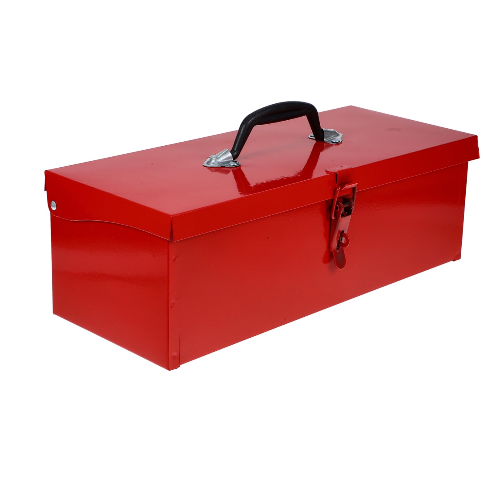 VILLCASE Cassetta Attrezzi Ferro Rossa, Cassetta degli Attrezzi Piccola in Lamiera, Portatile Maniglia Comoda e Chiusura Pratica per Officina e Casa Stile Casuale