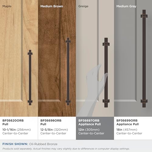 Image of Amerock Davenport 12 inch (305mm) Center-to-Center Oil-Rubbed Bronze Appliance Pull, BP36697ORB