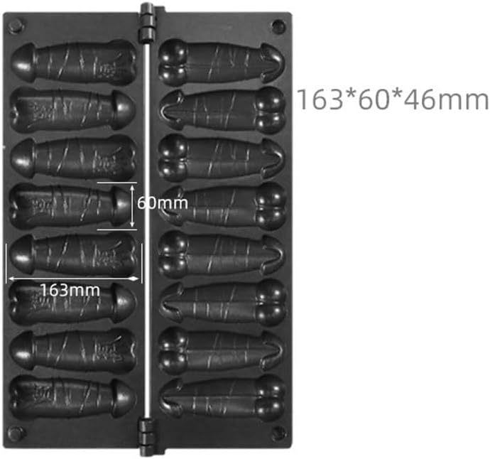 8 pcs Commercial Use Hot dog Sausage Penis Cock shape Waffle Maker Iron Machine Baker (voltage 110v)