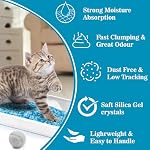 Sukh Silica Gel Cat Litter Crystals, Bleu Blanc clair, 1 LBS | Les particules à faible teneur en poussière et à faible taux de résidus aident à nettoyer les pattes et les sols.