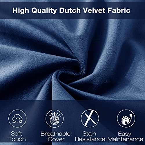 Image of 5 ft Bean Bag Chair, Bean Bag Chairs for Adults,5 Foot,Navy | Memory Foam Filling,Beanbag Sofa for Living Room,Ultra Soft Velvet Cover,Convenient Pocket & Pull-Handle