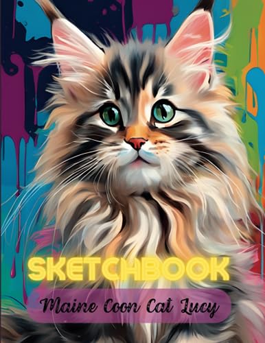 Sketch book: Cute Maine Coon Cat Lucy Sketchbook (8.5 x 11) inches 110 pages, Blank Unlined Paper for Sketching, Drawing , Writing , Journaling and Doodling: Kawaii Cover, Cats Lovers, Blank Pages