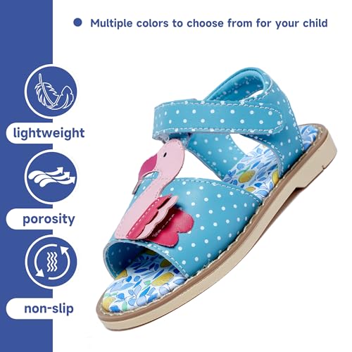 Girl's Sandals With Animal and Fruit Patterns, Open Toed Summer Beach Sandals, Genuine Leather Soft Anti Slip Flat Princess Sandals (Girls/Children)4