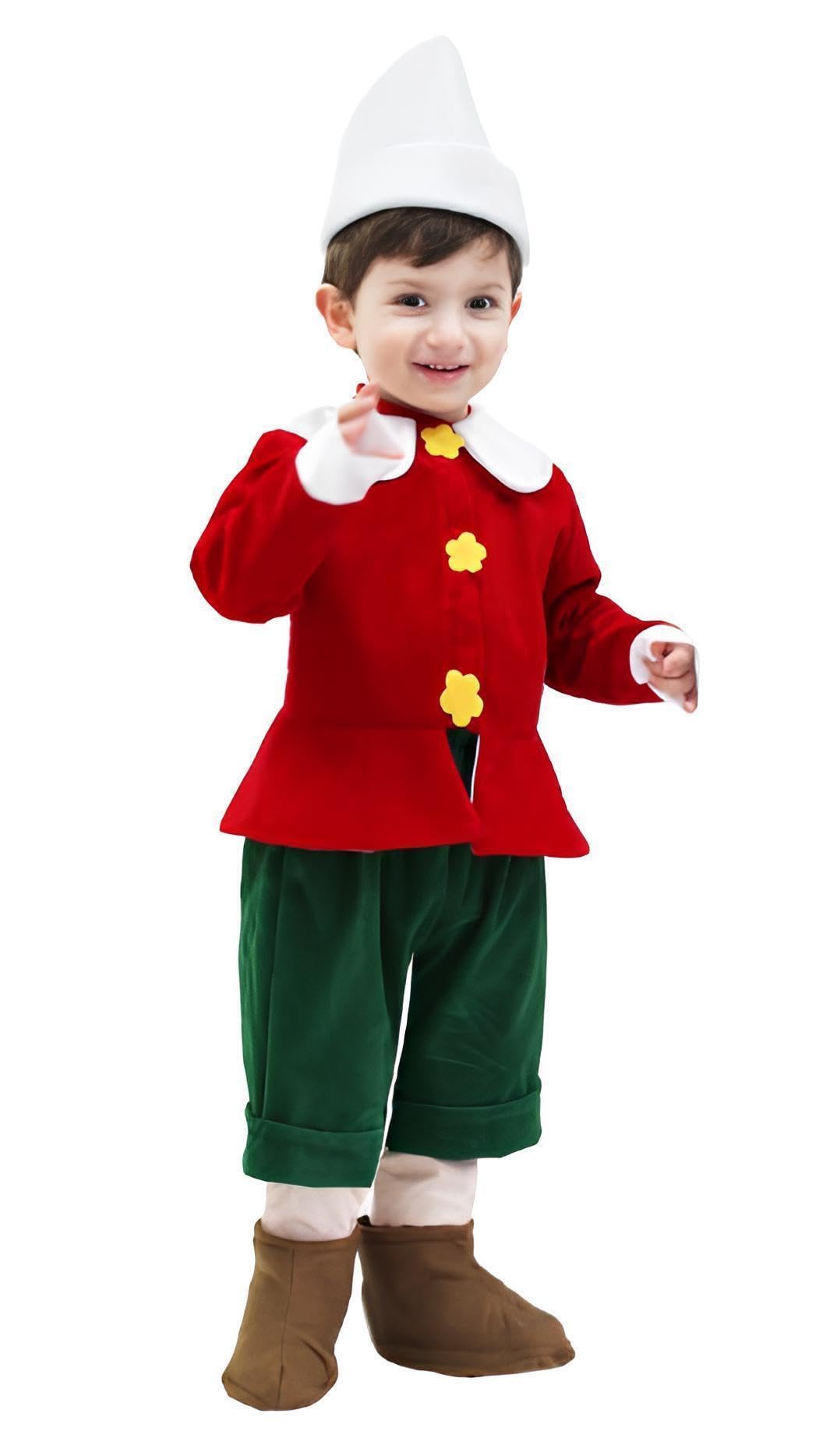 PRESTIGE & DELUXE Costume Carnevale BABY PINOCCHIO primi passi neonato bambino Taglia 12 18 24 36 mesi