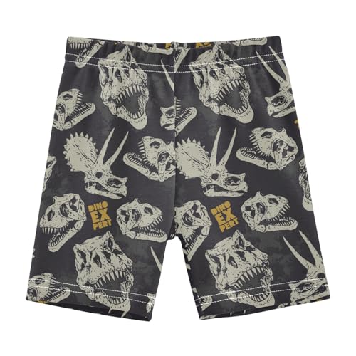 JHKKU Girls Dinosaur Skull Shorts Cotton Cartwheel Bike Kids Biker Under Dress Dance Short Girl Clothes 8Y