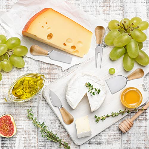 Fasmov 8 Pieces Cheese Knives Set With Acacia Wood Handle, Stainless Steel Mini Cheese Knife Set For Charcuterie And Cheese Spread, 2 Cheese Knife, 2 Cheese Shaver, 2 Cheese Spreader, 2 Cheese Fork #TOP5